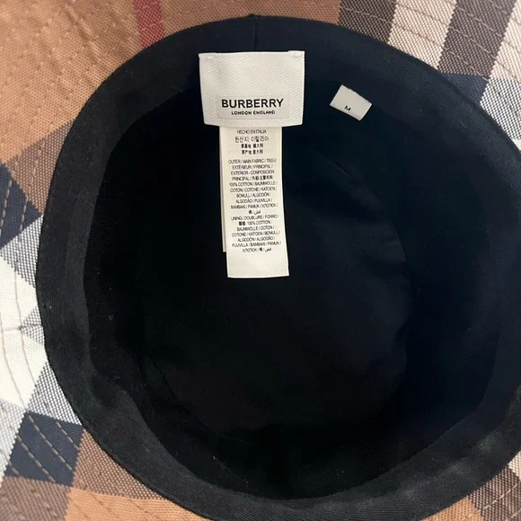 Burberry Checkered Bucket Hat - Brown, Red, Black, White - Picture 4 of 6